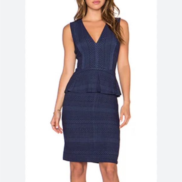 BCBGMaxAzria Dresses & Skirts - BCBG MAX AZARIA ~ Juliene peplum stretch midi dress. size L